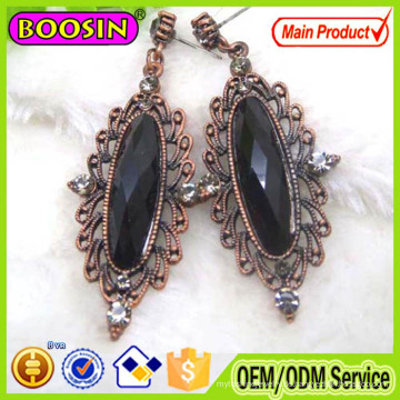 Klare kristall ovale Form Antiquitäten Metall Damen Ohrringe Designs #21031